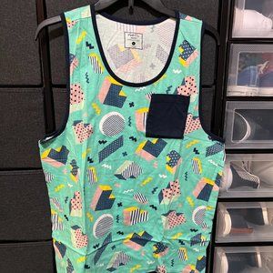rue21 Green Pattern Tank Top Used Large